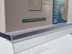 Réglette clipsable plate transparente droite – Hauteur au choix  – À l’unité