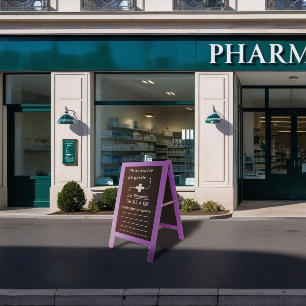 Chevalet de trottoir Arlequin en bois violet